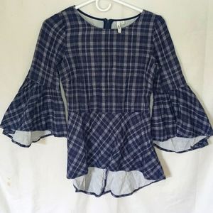 KENSIE plaid top XS